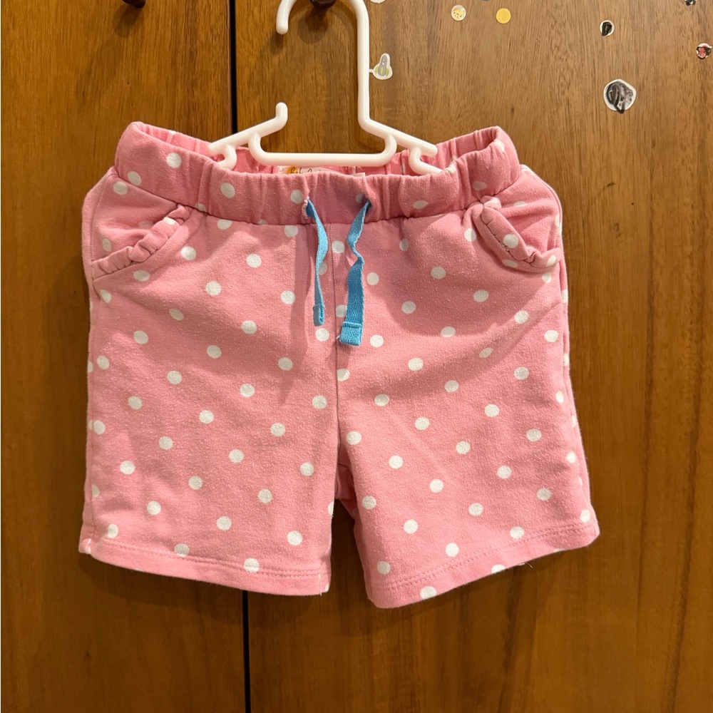 Mini Boden Pink and White Polka Dot Shorts